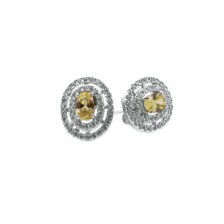 Brinco com Diamante e Topázio Amarelo
