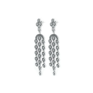 Brinco Pendente Cravejado em Diamantes