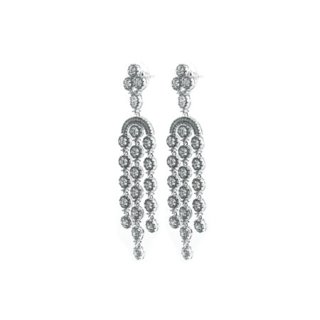 Brinco Pendente Cravejado em Diamantes