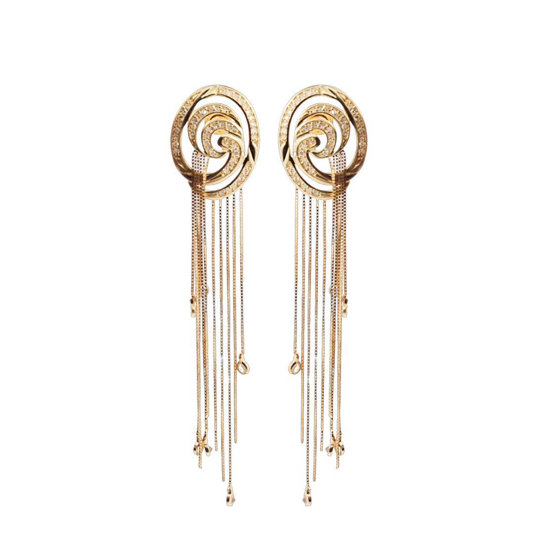 Brinco Franja com Ponteiras de Diamante